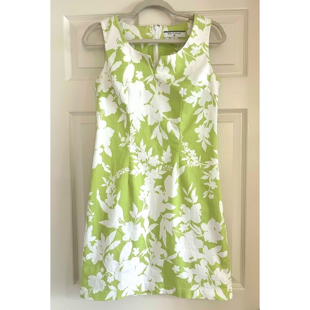 VTG Saks Fifth Ave Real Clothes floral Midi shift dress 2 Quiet Luxury Garden